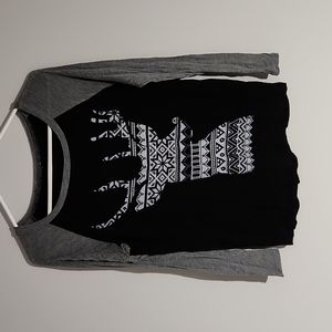 Woman's reindeer tee, long sleeve